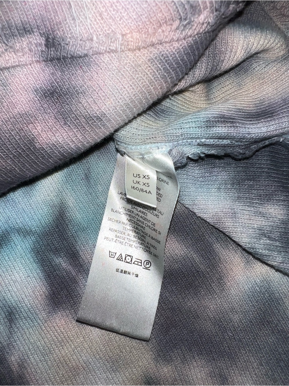 We The Free Waffle Knit Pastel Tie Dye Thermal Raw Hem Distressed Top Size XS - Picture 10 of 11